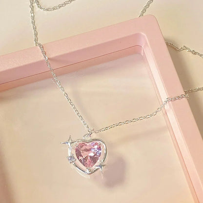 Halskette mit Kreuzanhänger im neuen Design mit rosa Zirkonia