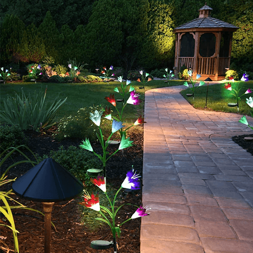 Artificial Lily Solar Garden Stake Lights (2 PACKS)