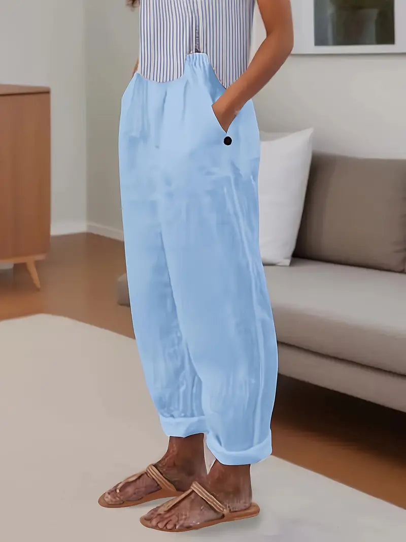 Sfrcord® Minimalistische, einfarbige, vielseitige Hose