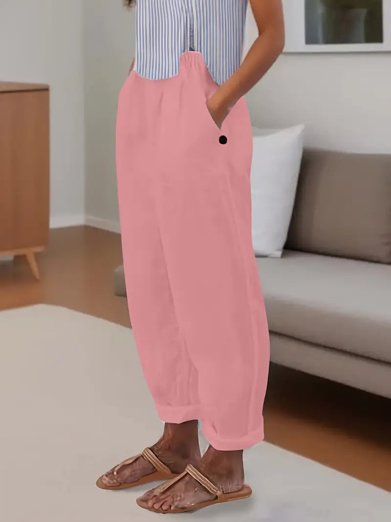 Sfrcord® Minimalistische, einfarbige, vielseitige Hose